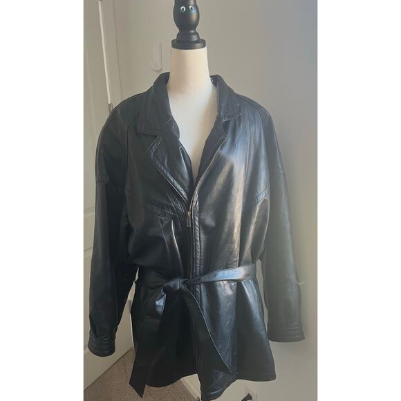 Vintage Wilsons Thinsulate Men’s Lined Black Leather Zipper Pockets Belt‎ Size M